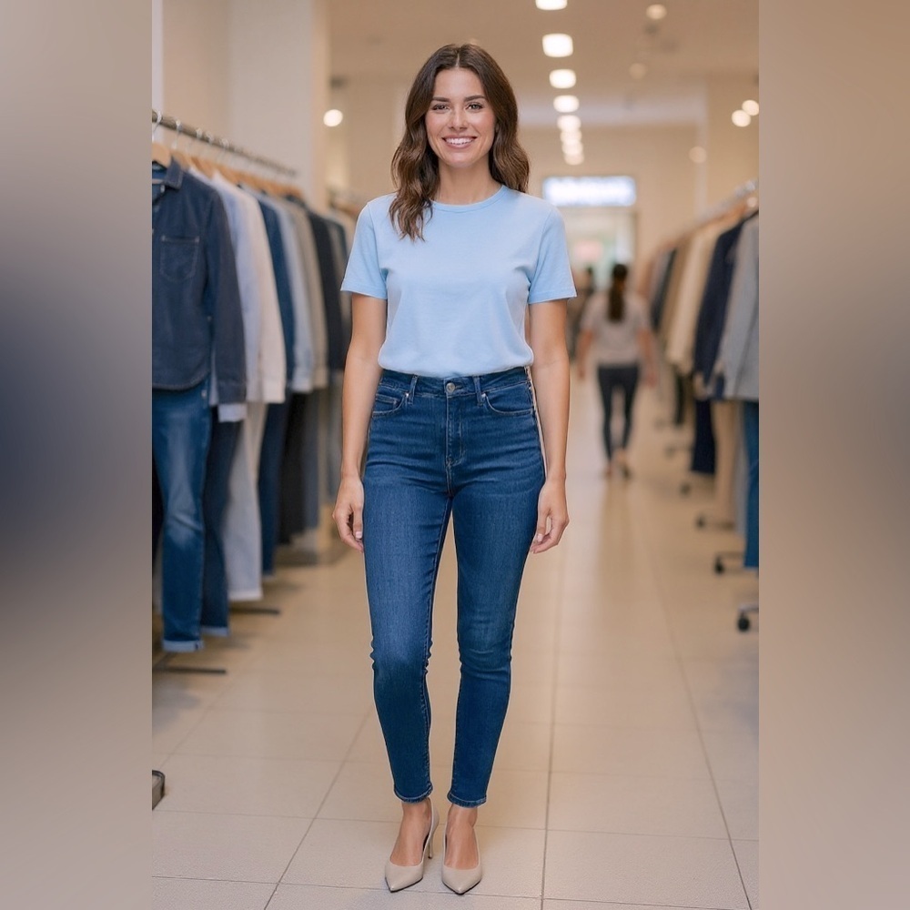 Denim Forum Straight Classic Blue Denim Jeans 👖 - Picture 3 of 8